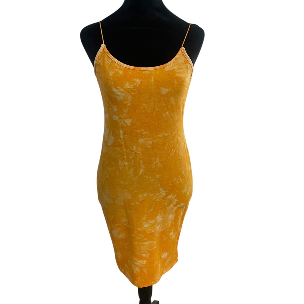 Vibrant Orange Tie-Dye Dress, dreamy watercolor, Large,New - Picture 4 of 4